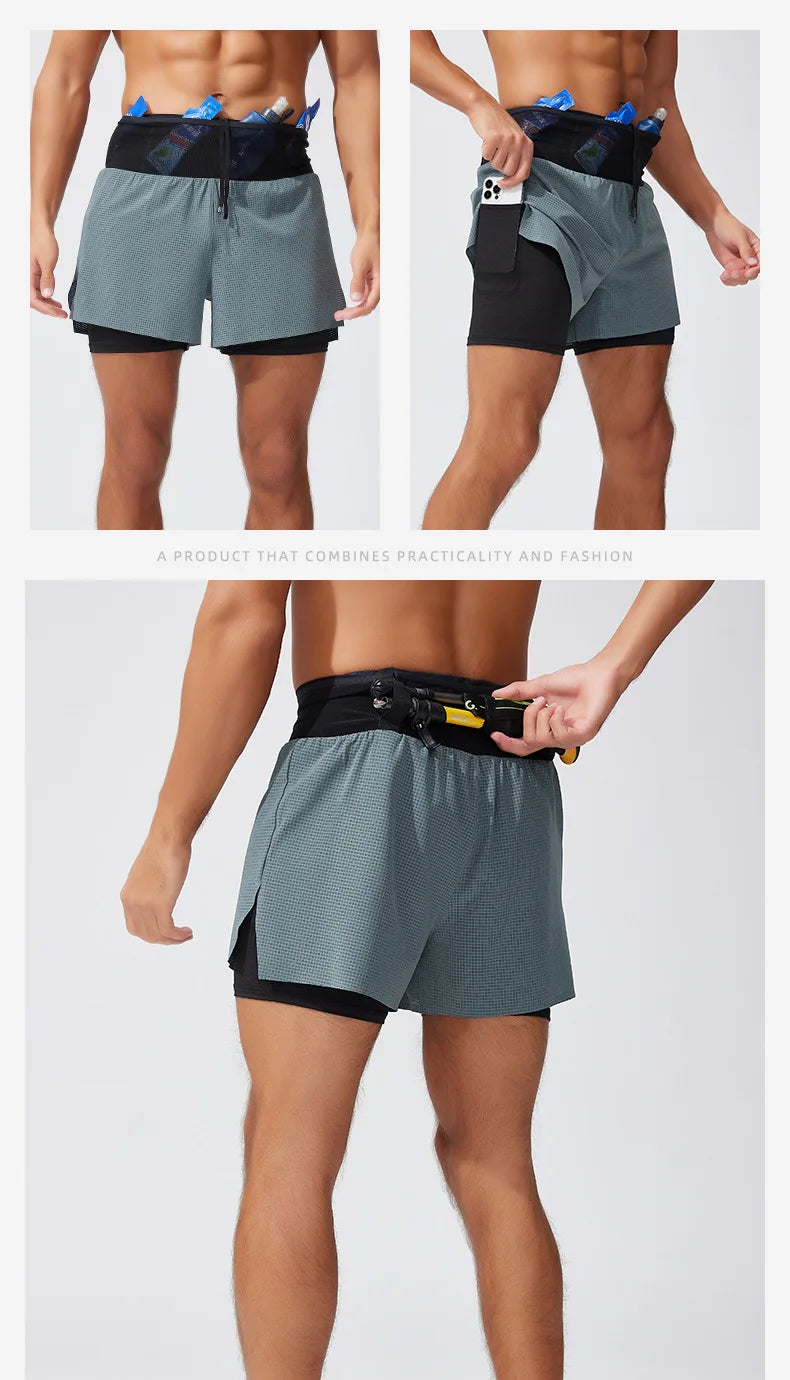 Men's Activewear Shorts: Summer Double Layer, Quick Dry, Breathable Running Sports Shorts / Rungear