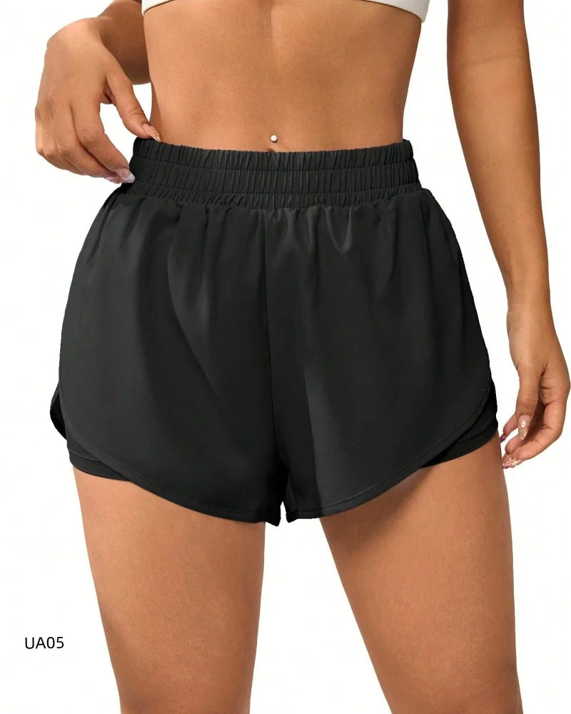 Women's 2-in-1 Quick Dry Running Shorts High Waist Yoga Gym Workout Sports Anti-Chafe Athletic Shorts Tennis And Beach