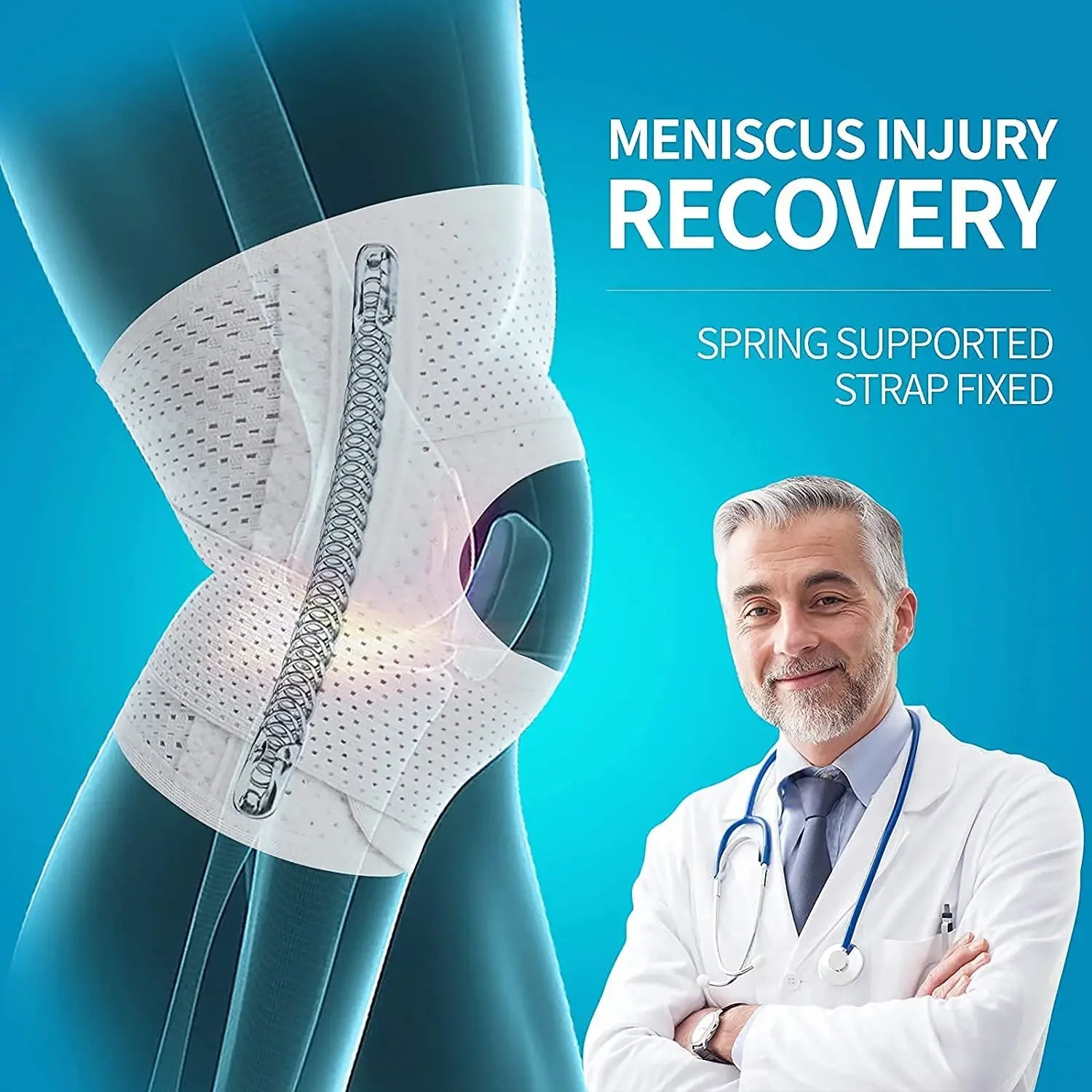 Running Recovery Gear: Breathable Knee Brace with Side Stabilizers Relieves Meniscal Tear and Arthritis Joint Pain/ Rungear