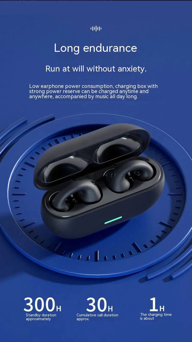 Running Tech Accessories: Bone Conduction Earphones-Clips, Bluetooth, Wireless, 3D Surround / Rungear
