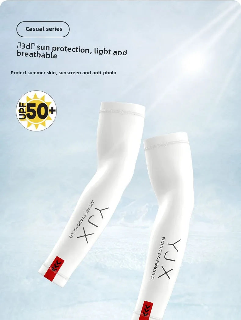 1Pair Unisex Breathable Ice Silk Summer Arm Sleeves for Running Outdoor Cycling Sun Protection