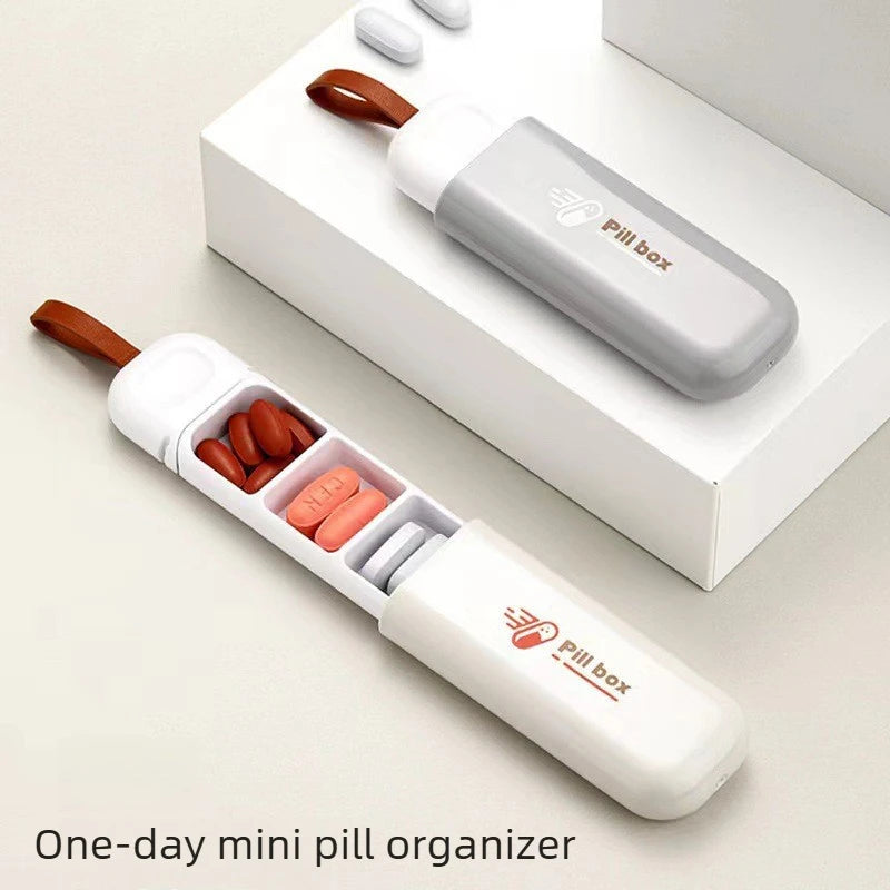 Portable Easy to Carry, Mini Travel Daylight-Proof Medicine Container Box with Three Compartments