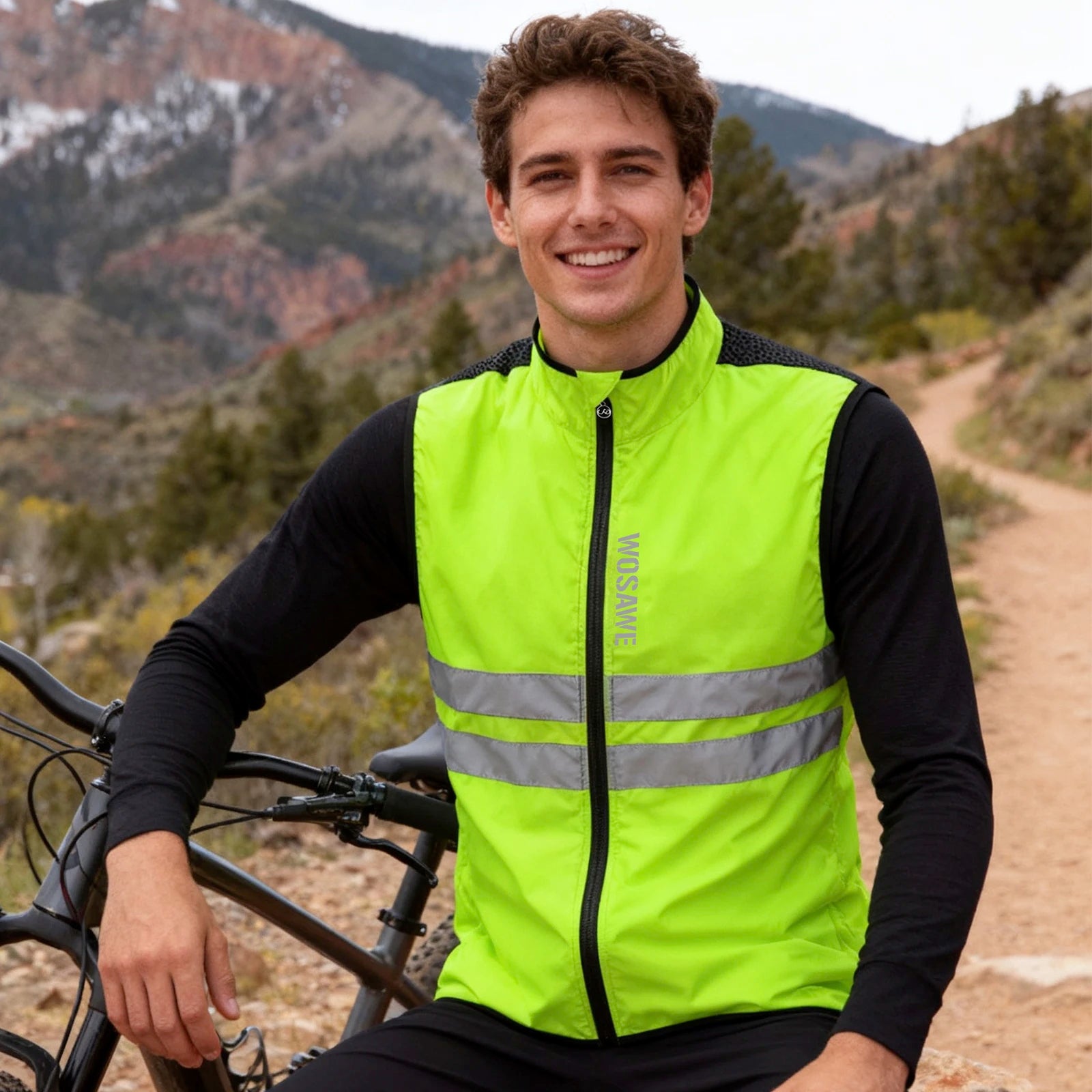 WOSAWE Men's Packable Reflective Windproof Windbreaker Jacket