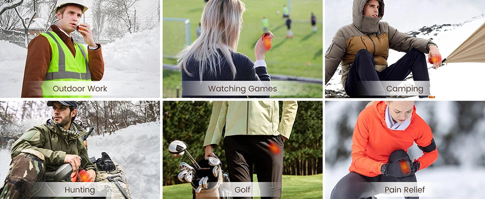 Portable 2-in-1 Rechargeable Magnetic Electric Hand Warmers with Digital Display