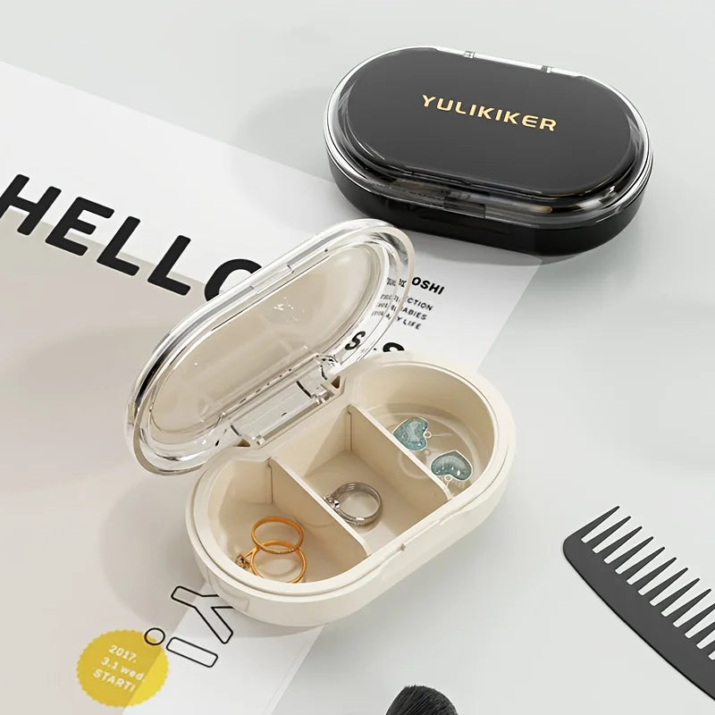 Portable Travel Size Moisture-Proof Medicine Box with Three Compartment Storage