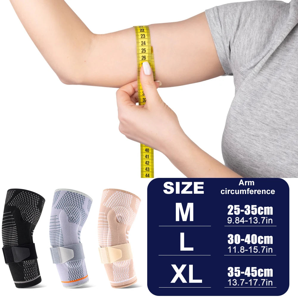 Running Compression Gear: Adjustable Arm Support with Gel Pad, Compression Sleeve with Strap / Rungear