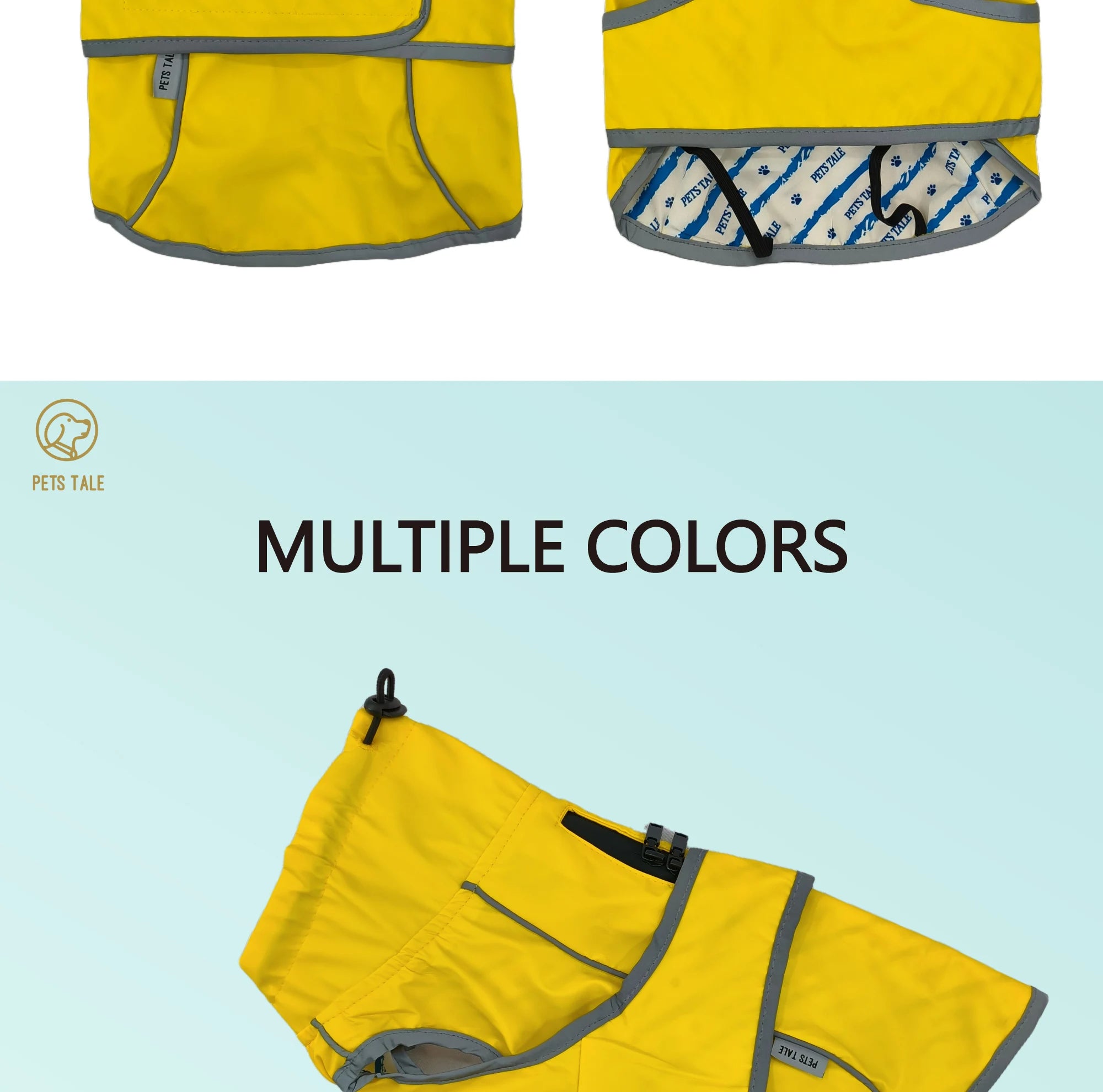 Dog Jacket Gear: Waterproof Raincoat with Reflective Strips and Adjustable Hood / Rungear