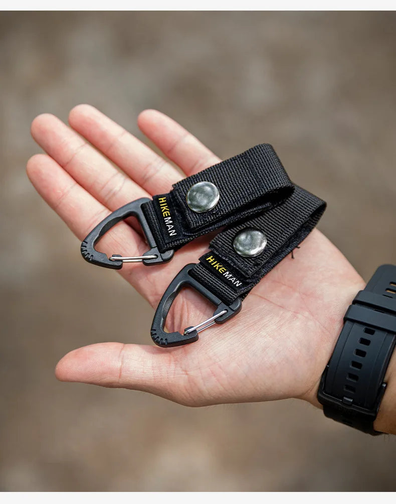 Trail Gear Accessories: HIKEMAN Nylon Webbing Carabiner, Multi Tool Clip Keychain / Rungear