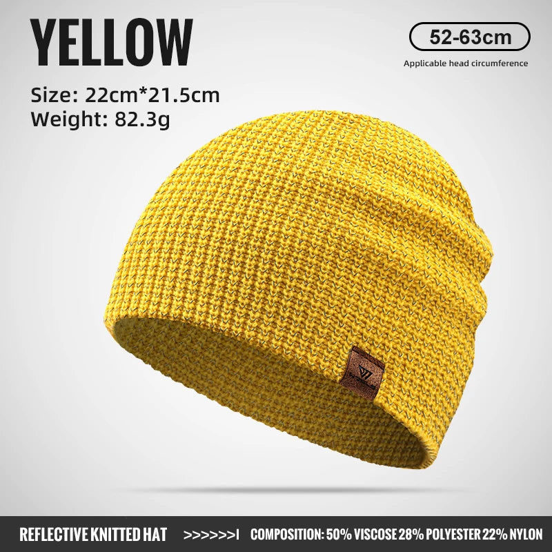 Winter Hat Apparel: WRELS Unisex, Reflective, Windproof, Winter Knitted Ear Protection Beanie / Rungear