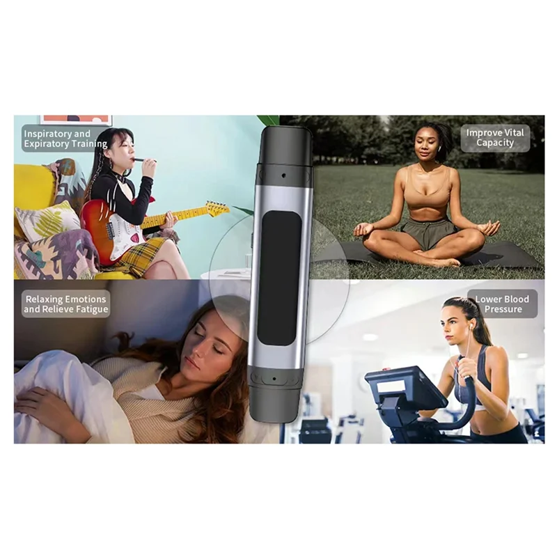 Running Tech Accessories: B24B Intelligent Breath Trainer Spirometer - Lung Fitness Strength Trainer / Rungear