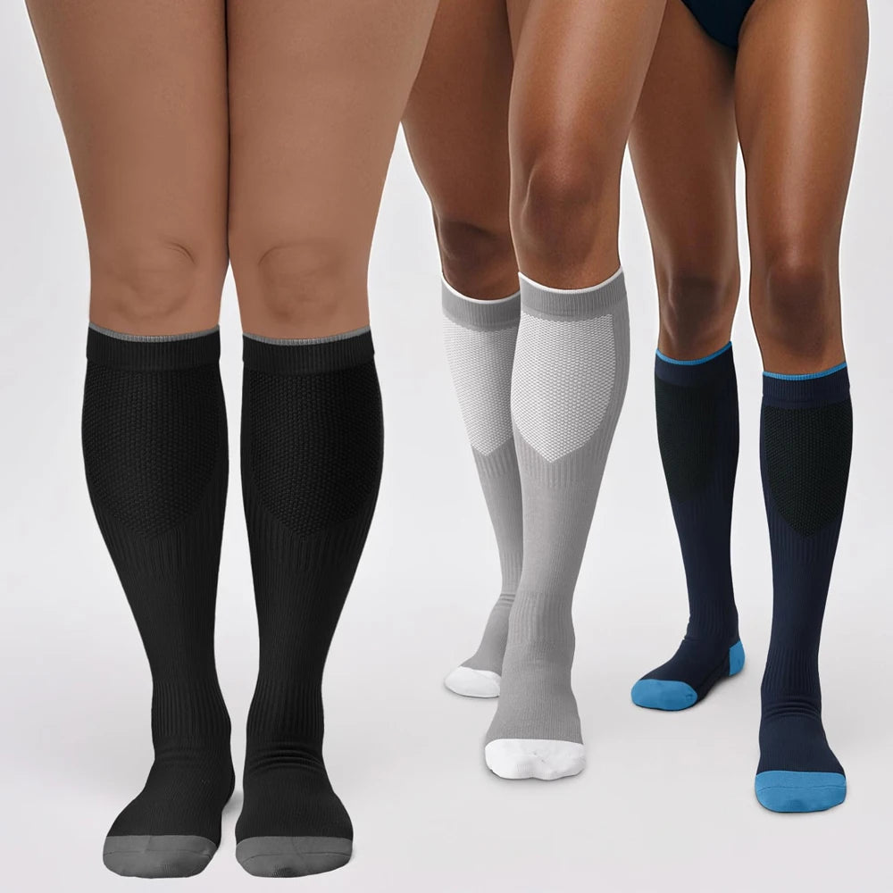 1Pair 20-30 mm Unisex Circulation Support Compression Socks For Athletic Health Support