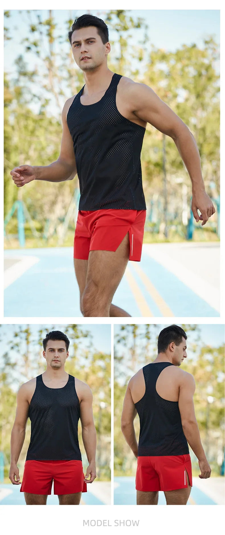 Men's Running Marathon Apparel: Summer, Sleeveless Marathon Long Distance Running, Quick-Dry, Breathable Mesh Sports Top / Rungear