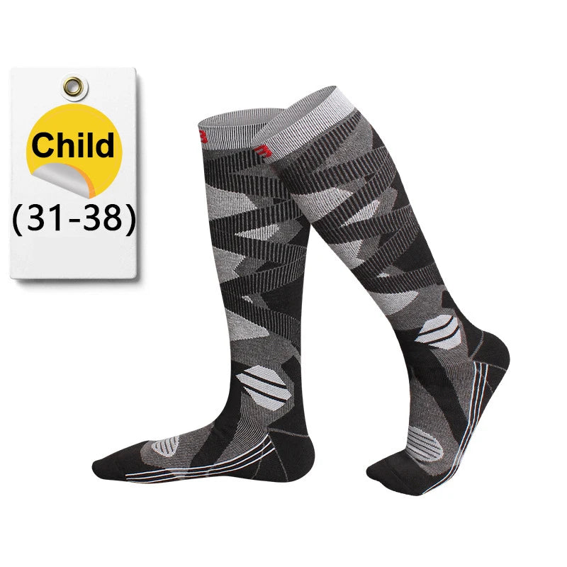 Sock Gear Accessories: GTUBIKE 1 PR Winter Warm, Anti-Slip, Moisture-Wicking, Thickened Compression Thermal Socks / Rungear