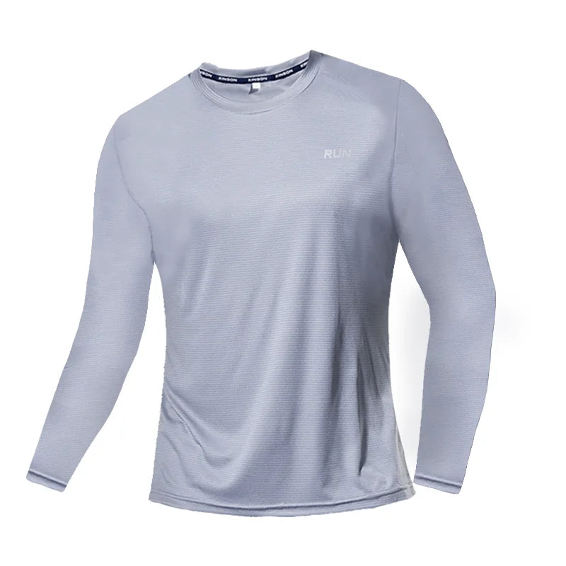 Men's Quick Dry Apparel: Long Sleeved, Breathable, Sweat Absorbing Shirt for Running, Hiking, Outdoor Sports / Rungear