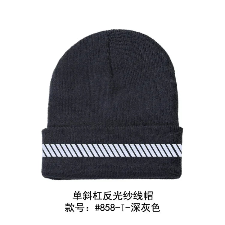 Reflective Hat Gear: High Visibility Safety Beanie, Reflective Knit, Ribbed Warm Winter Hats for Night Running, Hiking, Cycling / Rungear